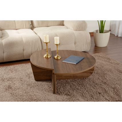 SADA 2x Konferenční stolek ORION 90x60/85x30 cm ořech