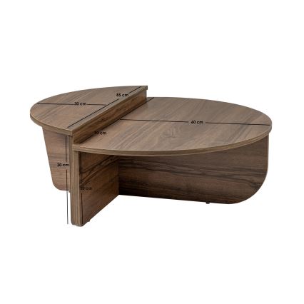 SADA 2x Konferenční stolek ORION 90x60/85x30 cm ořech