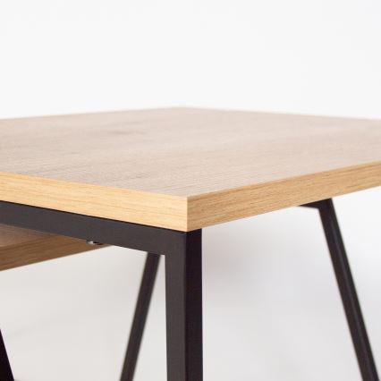 SADA 2x Konferenční stolek PAL 75x50/55x47 cm béžová/černá