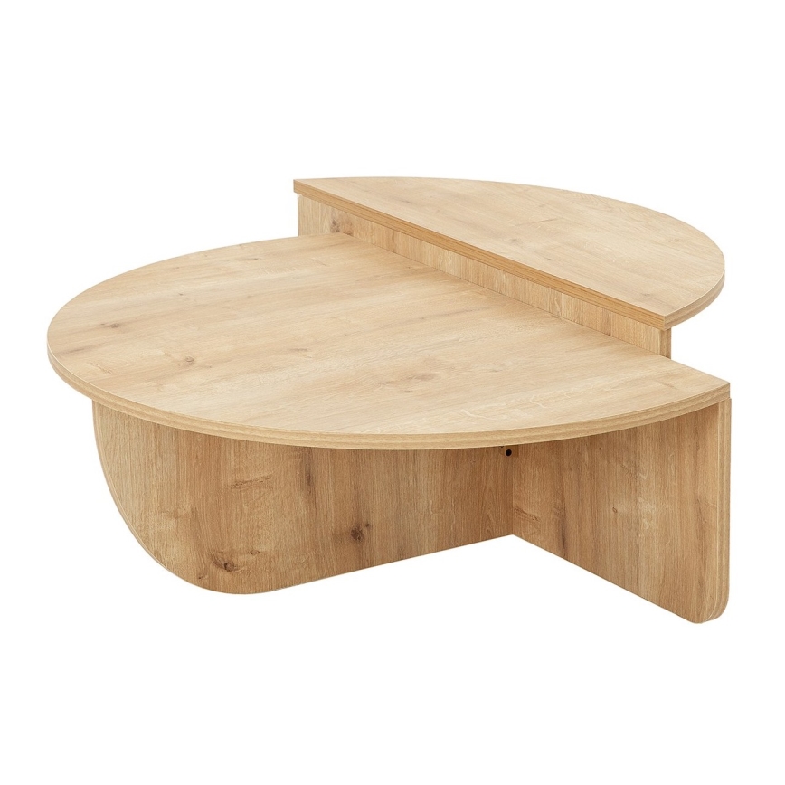 SADA 2x Konferenční stolek PODIUM 90x60/85x30 cm dub