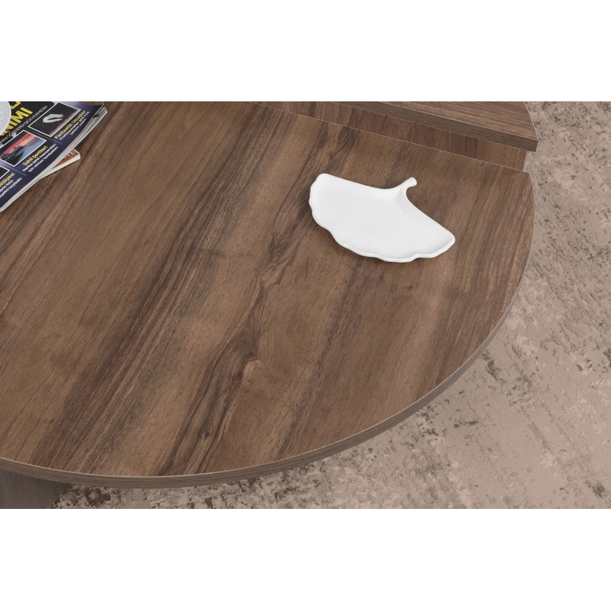 SADA 2x Konferenční stolek PODIUM 90x60/85x30 cm hnědá