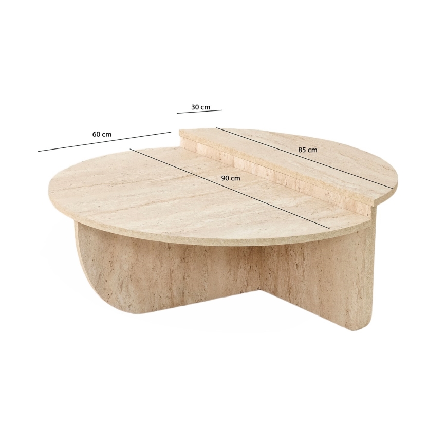 SADA 2x Konferenční stolek REST 90x60/85x30 cm béžová