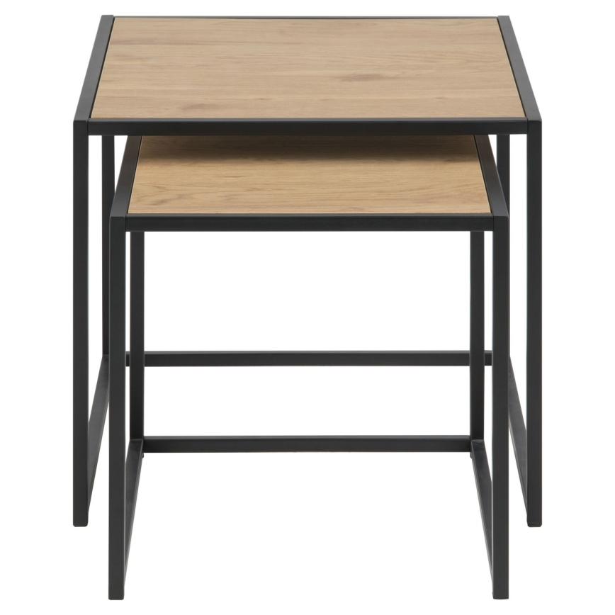 SADA 2x Konferenční stolek SARON 50x50/40x40 cm dub/černá