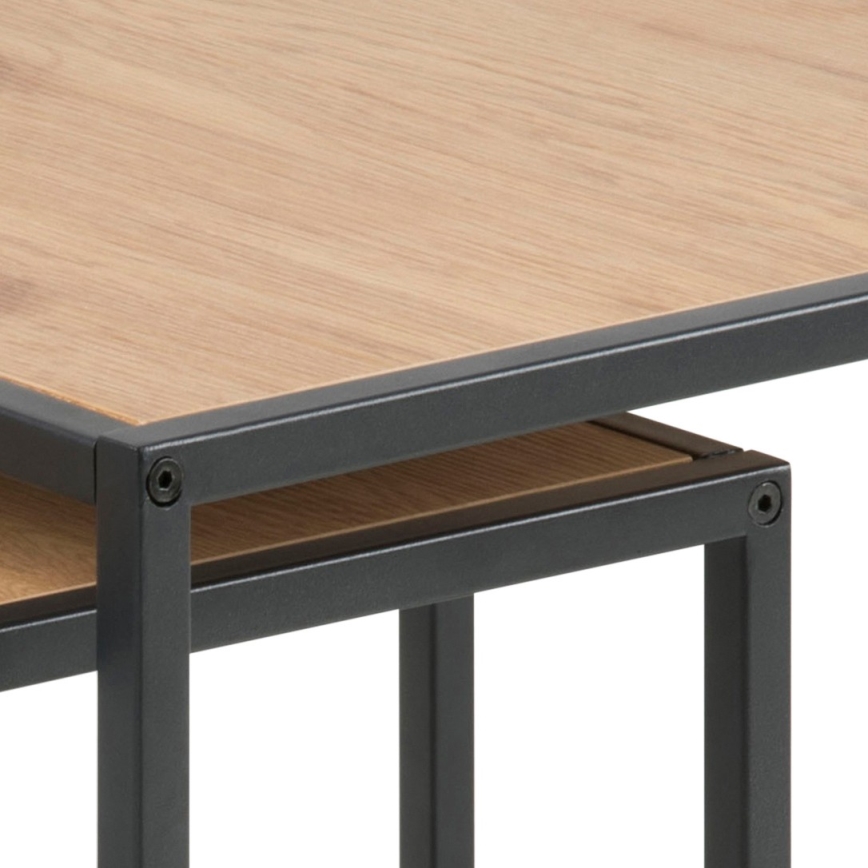 SADA 2x Konferenční stolek SARON 50x50/40x40 cm dub/černá