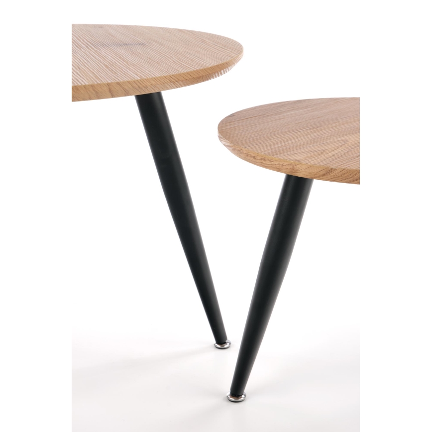 SADA 2x Konferenční stolek ZENYA 60/40 cm dub/černá