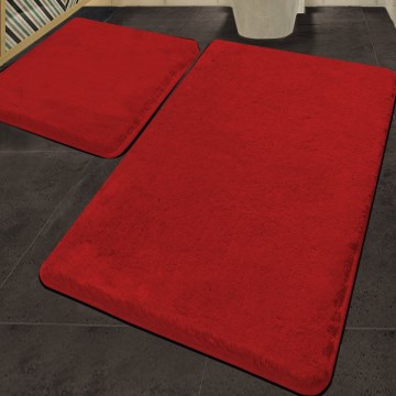 SADA 2x Koupelnová předložka 60/100 cm červená