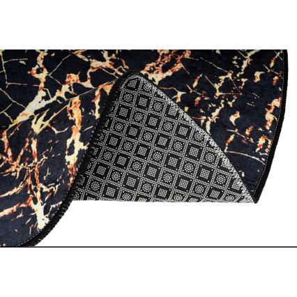 SADA 2x Koupelnová předložka GOLDES 60/100 cm černá/zlatá