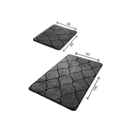 SADA 2x Koupelnová předložka INFINITY 60/100 cm antracit