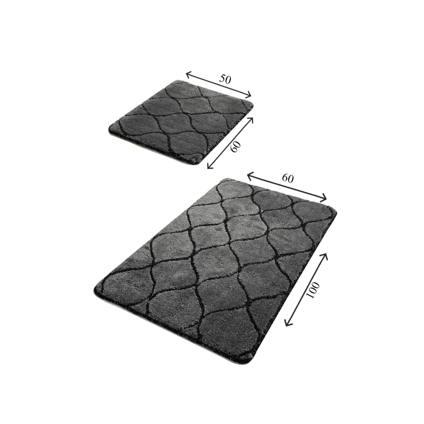 SADA 2x Koupelnová předložka INFINITY 60/100 cm antracit