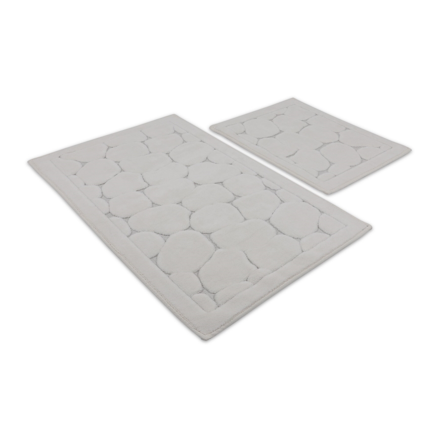 SADA 2x Koupelnová předložka LINO 60/100 cm krémová