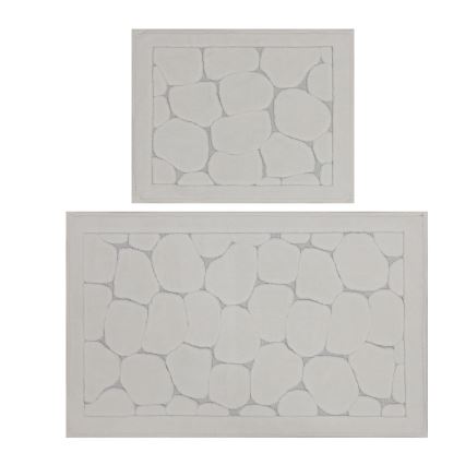 SADA 2x Koupelnová předložka LINO 60/100 cm krémová