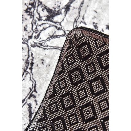 SADA 2x Koupelnová předložka MARBLE 60/100 cm bílá/černá
