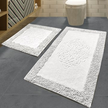 SADA 2x Koupelnová předložka PIANTE 60/100 cm bílá