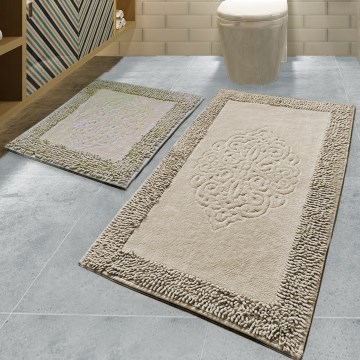 SADA 2x Koupelnová předložka PIANTE 60/100 cm hnědá
