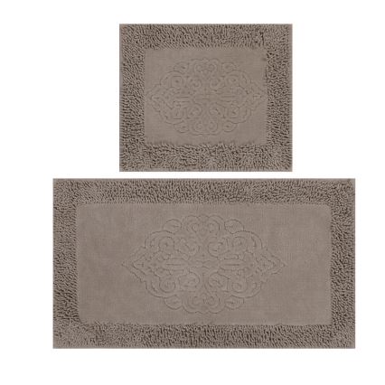 SADA 2x Koupelnová předložka PIANTE 60/100 cm hnědá