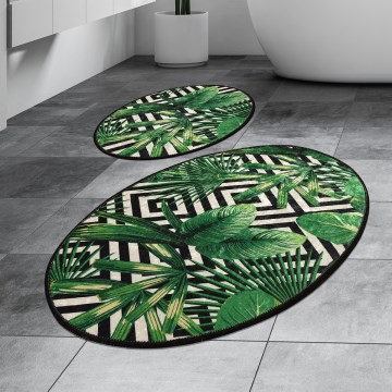 SADA 2x Koupelnová předložka TROPIC 60/100 cm zelená