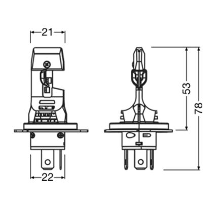 SADA 2x LED Autožárovka NIGHT BREAKER SPEED H4 P43T/14W/12V 6000K - Osram