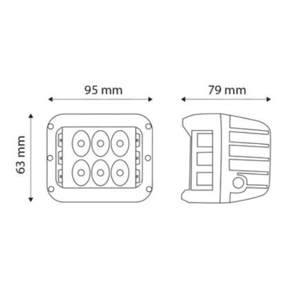 SADA 2x LED Bodové svítidlo pro automobil CREE LED/27W/10-30V IP67