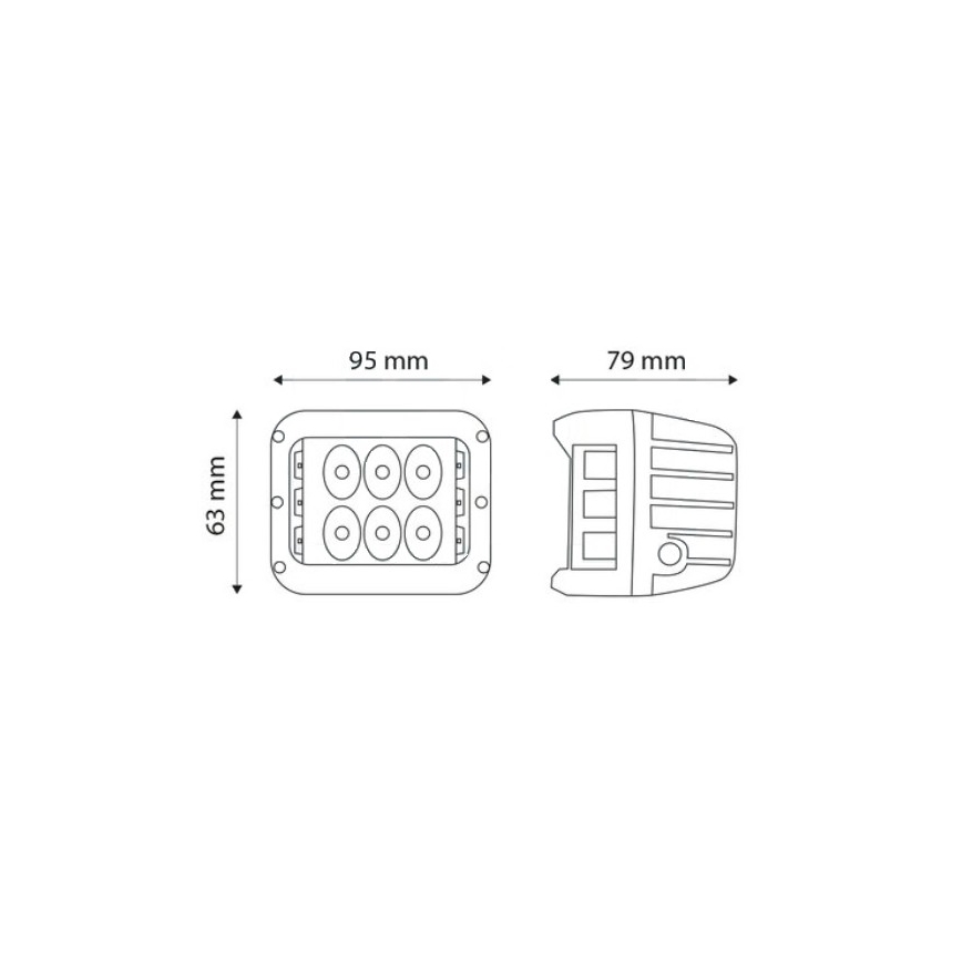 SADA 2x LED Bodové svítidlo pro automobil CREE LED/27W/10-30V IP67
