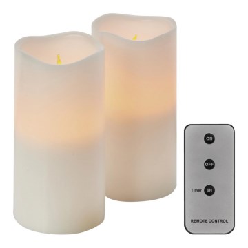 SADA 2x LED Dekorační svíčky 2xLED/0,06W/3xAAA + dálkové ovládání