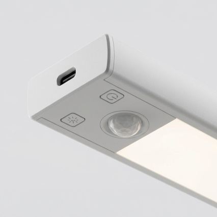 SADA 2x LED Nabíjecí osvětlení nábytku se senzorem pohybu a soumraku VIRO LED/1,2W/3,7V 800 mAh 3000/4000/6500K 30 cm bílá