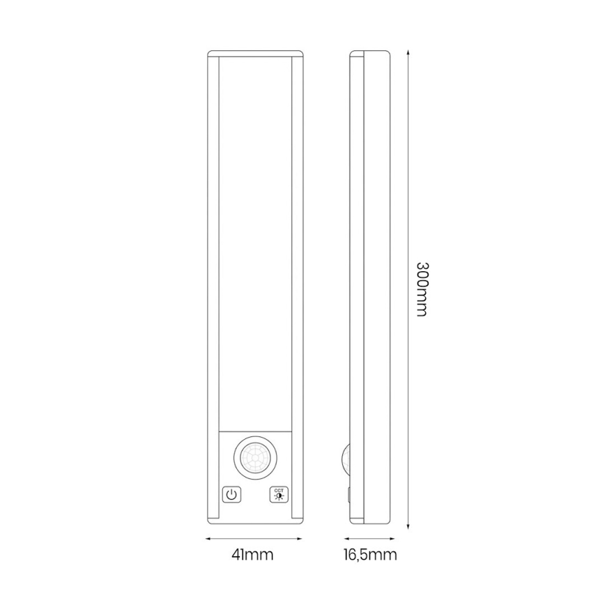 SADA 2x LED Nabíjecí osvětlení nábytku se senzorem pohybu a soumraku VIRO LED/1,2W/3,7V 800 mAh 3000/4000/6500K 30 cm bílá