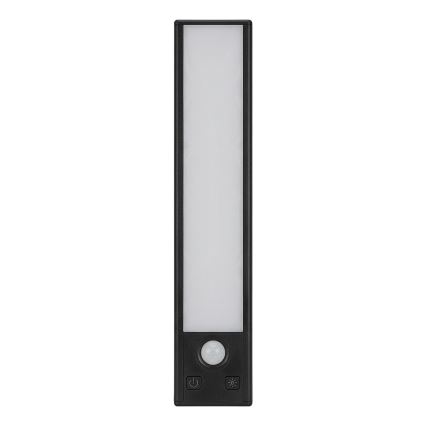 SADA 2x LED Nabíjecí osvětlení nábytku se senzorem pohybu a soumraku VIRO LED/1,2W/3,7V 800 mAh 3000/4000/6500K 30 cm černá