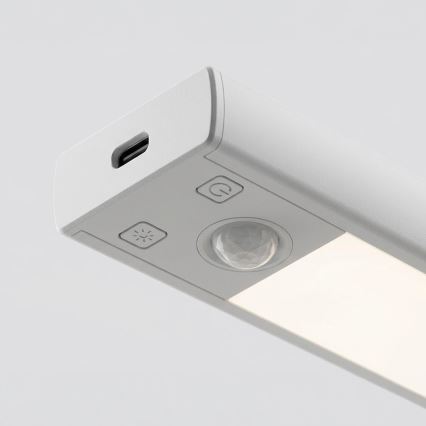 SADA 2x LED Nabíjecí osvětlení nábytku se senzorem pohybu a soumraku VIRO LED/1W/3,7V 800 mAh 3000/4000/6500K 20 cm bílá