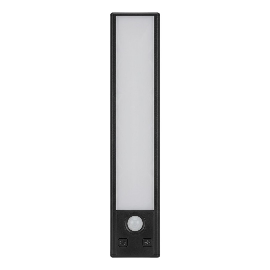 SADA 2x LED Nabíjecí osvětlení nábytku se senzorem pohybu a soumraku VIRO LED/1W/3,7V 800 mAh 3000/4000/6500K 20 cm černá