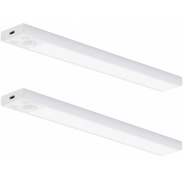 SADA 2x LED Nabíjecí osvětlení nábytku se senzorem pohybu a soumraku VIRO LED/1,2W/3,7V 800 mAh 3000/4000/6500K 30 cm bílá