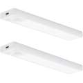 SADA 2x LED Nabíjecí osvětlení nábytku se senzorem pohybu a soumraku VIRO LED/1W/3,7V 800 mAh 3000/4000/6500K 20 cm bílá