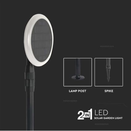 SADA 2x LED Nastavitelná solární lampa GARDEN LED/3W/5V 42-80 cm 3000K IP65