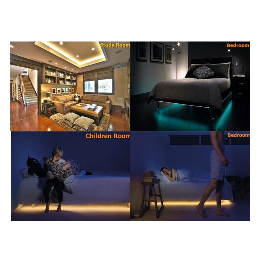 SADA 2x LED Pásek se senzorem WAVE SENZOR 1,2m LED/4W/230V 3000K