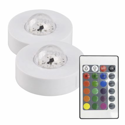 SADA 2x LED RGB Stmívatelné dekorační svítidlo FESTA 3xAAA/4,5V + dálkové ovládání