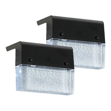 SADA 2x LED RGB Solární nástěnné svítidlo LED/1W/1,2V 3500K IP65