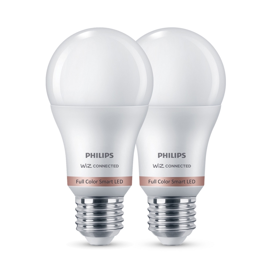 SADA 2x LED RGB Stmívatelná žárovka Philips SMART A60 E27/12,5W/230V 2200-6500K
