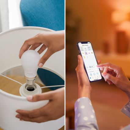 SADA 2x LED RGB Stmívatelná žárovka Philips SMART A60 E27/8,5W/230V 2200-6500K + dálkové ovládání