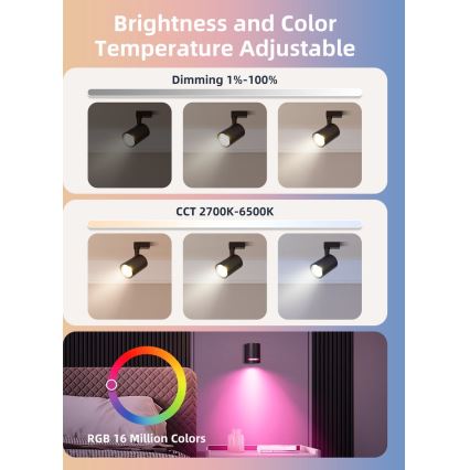 SADA 2x LED RGBW Stmívatelná žárovka MESH GU10/6,5W/230V 2700-6500K Wi-Fi - Aigostar