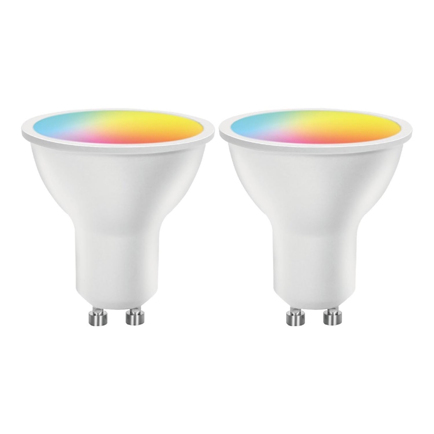 SADA 2x LED RGBW Stmív. žárovka MESH Smart GU10/6,5W/230V 2700-6500K + dálkové ovládání - Aigostar