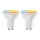 SADA 2x LED RGBW Stmív. žárovka MESH Smart GU10/6,5W/230V 2700-6500K + dálkové ovládání - Aigostar