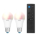 SADA 2x LED RGBW Stmívatelná žárovka A60 E27/9W/230V 2200-6500K Wi-Fi + dálkové ovládání - WiZ