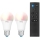 SADA 2x LED RGBW Stmívatelná žárovka A60 E27/9W/230V 2200-6500K Wi-Fi + dálkové ovládání - WiZ