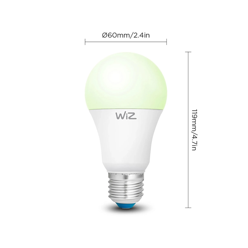 SADA 2x LED RGBW Stmívatelná žárovka A60 E27/9W/230V 2200-6500K Wi-Fi + dálkové ovládání - WiZ