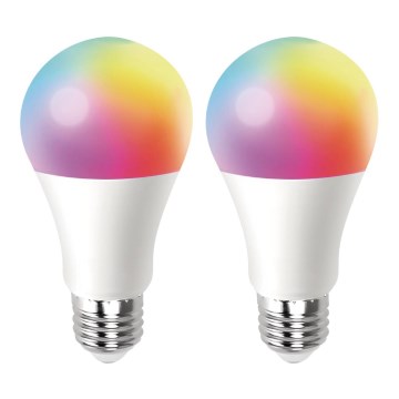 SADA 2x LED RGBW Stmívatelná žárovka MESH Smart A60 E27/12W/230V 2700-6500K + dálkové ovládání - Aigostar