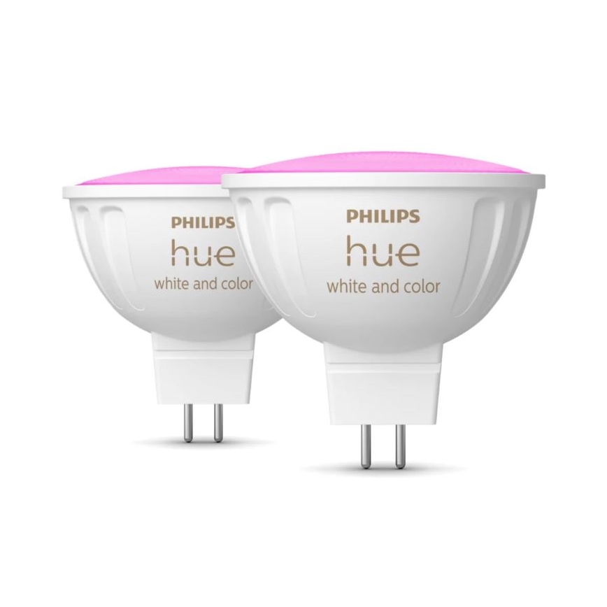SADA 2x LED RGBW Stmívatelná žárovka Philips Hue White And Color Ambiance GU5,3/MR16/6,3W/12V 2000-6500K