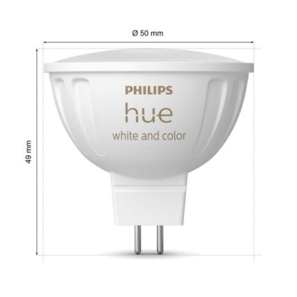 SADA 2x LED RGBW Stmívatelná žárovka Philips Hue White And Color Ambiance GU5,3/MR16/6,3W/12V 2000-6500K