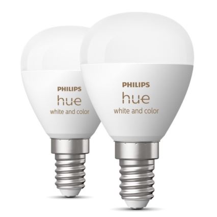 SADA 2x LED RGBW Stmívatelná žárovka Philips Hue White And Color Ambiance P45 E14/5,1W/230V 2000-6500K