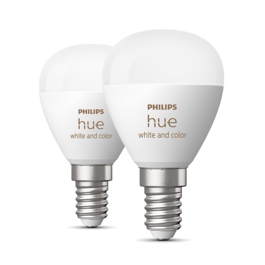 SADA 2x LED RGBW Stmívatelná žárovka Philips Hue White And Color Ambiance P45 E14/5,1W/230V 2000-6500K