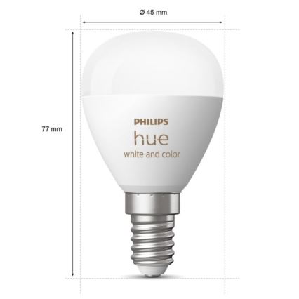 SADA 2x LED RGBW Stmívatelná žárovka Philips Hue White And Color Ambiance P45 E14/5,1W/230V 2000-6500K