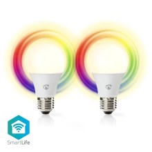 SADA 2x LED RGBW Stmívatelná žárovka SmartLife E27/9W/230V Wi-Fi 2700-6500K